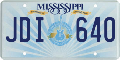 MS license plate JDI640