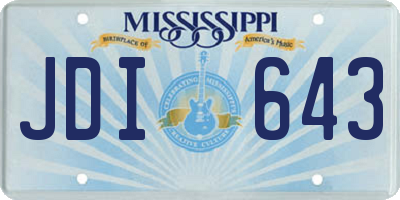MS license plate JDI643