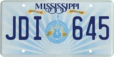 MS license plate JDI645