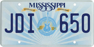 MS license plate JDI650