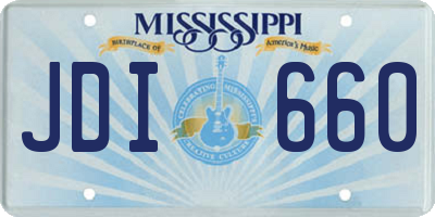 MS license plate JDI660