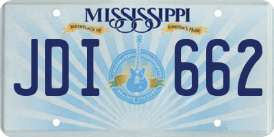 MS license plate JDI662