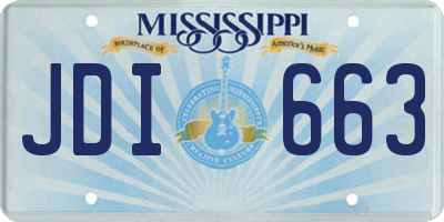 MS license plate JDI663