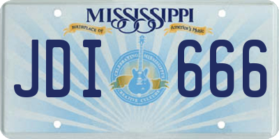 MS license plate JDI666