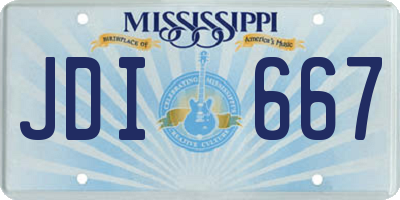 MS license plate JDI667
