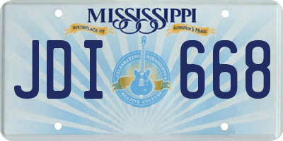 MS license plate JDI668