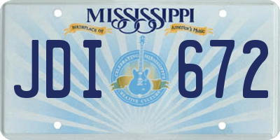 MS license plate JDI672