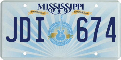 MS license plate JDI674