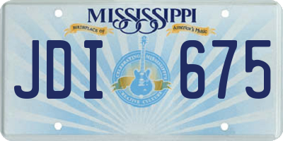 MS license plate JDI675