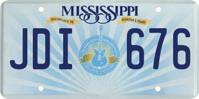 MS license plate JDI676