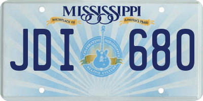 MS license plate JDI680