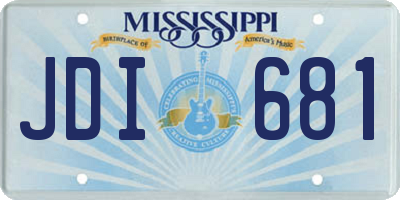 MS license plate JDI681