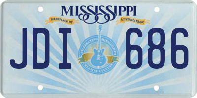 MS license plate JDI686