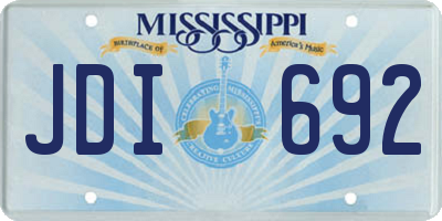 MS license plate JDI692