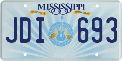 MS license plate JDI693