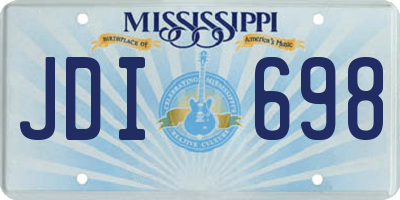 MS license plate JDI698