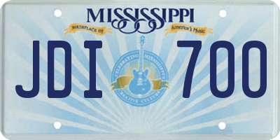 MS license plate JDI700