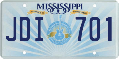 MS license plate JDI701