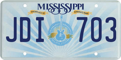 MS license plate JDI703