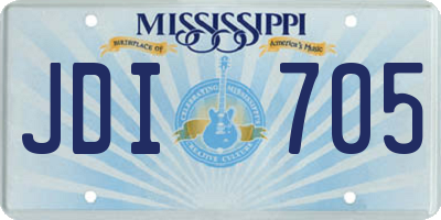 MS license plate JDI705
