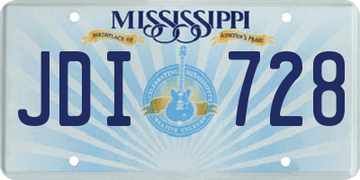 MS license plate JDI728