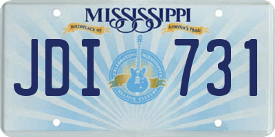 MS license plate JDI731