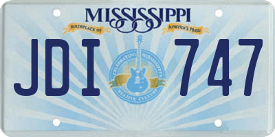 MS license plate JDI747