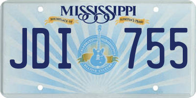 MS license plate JDI755