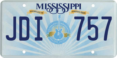 MS license plate JDI757
