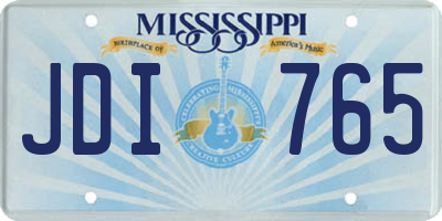 MS license plate JDI765