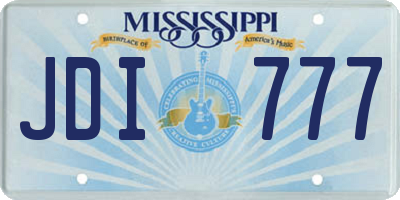 MS license plate JDI777
