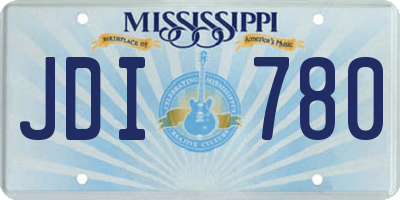 MS license plate JDI780