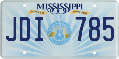 MS license plate JDI785