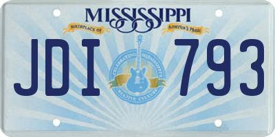MS license plate JDI793