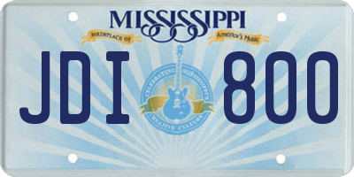 MS license plate JDI800