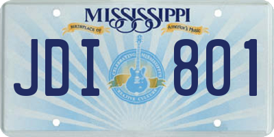 MS license plate JDI801