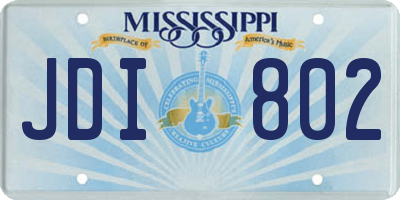MS license plate JDI802