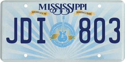 MS license plate JDI803