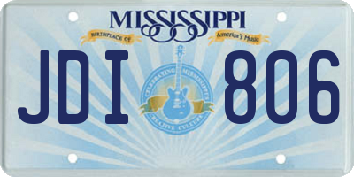 MS license plate JDI806
