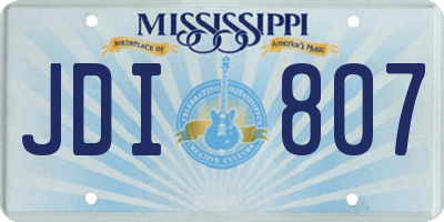 MS license plate JDI807