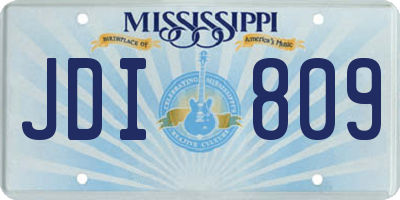 MS license plate JDI809