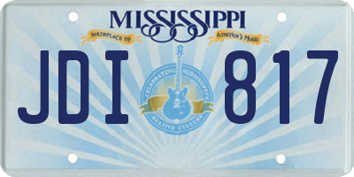 MS license plate JDI817