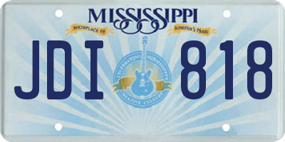 MS license plate JDI818