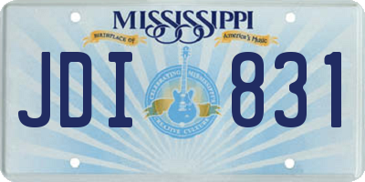 MS license plate JDI831