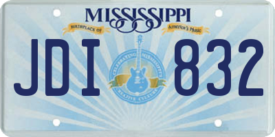 MS license plate JDI832
