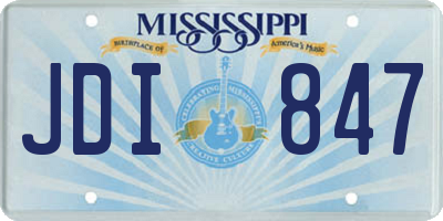 MS license plate JDI847