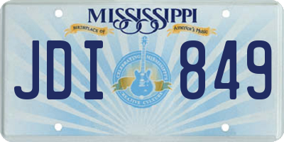 MS license plate JDI849