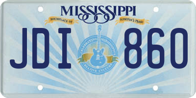 MS license plate JDI860