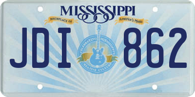 MS license plate JDI862