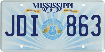 MS license plate JDI863